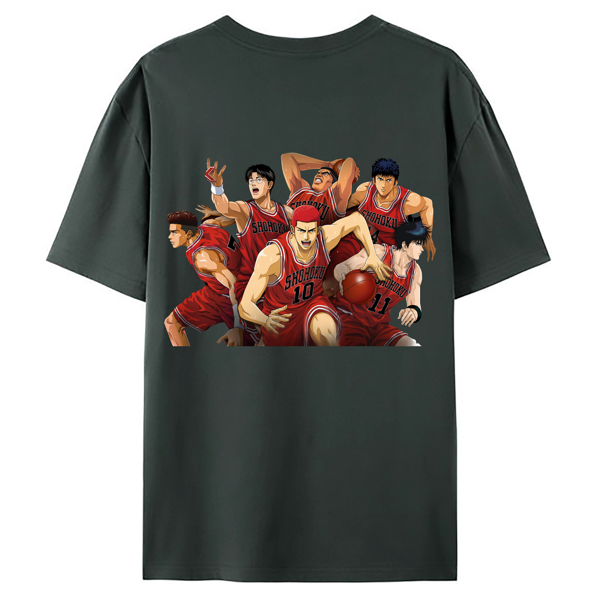 （画像用） SLAM DUNK／スラムダンク 綿100％ メンズ半袖Tシャツ（バックプリント） 通気性
